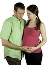 Pregnant couple in love. Royalty Free Stock Photo