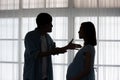 Pregnant couple quarreling Royalty Free Stock Photo