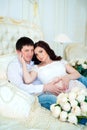 Pregnant family: husband and wife waiting for baby's birth