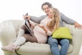 Pregnant fashion woman with husband Royalty Free Stock Photo