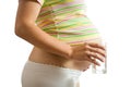 Pregnant girl with water glass Royalty Free Stock Photo