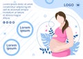 Pregnant Lady or Mother Brochure Health care Template Flat Design Illustration Editable of Square Background for Social media