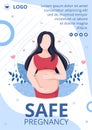 Pregnant Lady or Mother Flyer Health care Template Flat Design Illustration Editable of Square Background for Social media