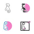 Pregnant logo template icon illustration design