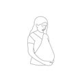 Pregnant Married Indian woman icon. Vector Royalty Free Stock Photo