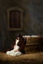 Pregnant Mary and the Manger Royalty Free Stock Photo