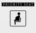 Pregnant, mom or mother sign. Priority seating for customers, special place icon isolated on background.