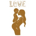 Pregnant mother with baby Lovely design