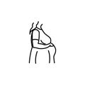 pregnant mother, family line icon on white background