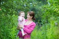 Pregnant mother with her one year old baby daughter Royalty Free Stock Photo