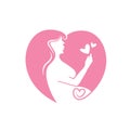 pregnant mother icon vector element design template