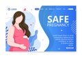 Pregnant Mother and Maternity Insurance Landing Page Health care Template Flat Illustration Editable of Square Background