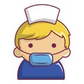 Pregnant nurse icon, cartoon style