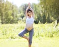 Pregnant pretty woman doing exercise Royalty Free Stock Photo