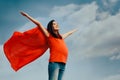 Pregnant Superhero Mom Feeling Happy and Confident Royalty Free Stock Photo