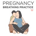 Pregnant Wife Learning Breathing Relaxation Techniques