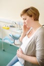 Pregnant woman on acception Gynecologist doctor. Anxiety, bad news. Medical insurance childbearing