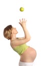 Pregnant woman with apple Royalty Free Stock Photo