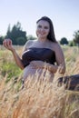 Pregnant woman with apple Royalty Free Stock Photo