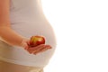 Pregnant woman with apple Royalty Free Stock Photo