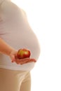 Pregnant woman with apple Royalty Free Stock Photo