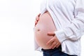Pregnant woman awaiting for a baby Royalty Free Stock Photo