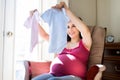 Pregnant Woman Awaiting Baby Boy Or Girl Royalty Free Stock Photo