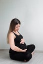 Pregnant woman awaiting baby Royalty Free Stock Photo