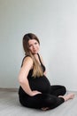 Pregnant woman awaiting baby Royalty Free Stock Photo