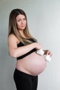 Pregnant woman awaiting baby Royalty Free Stock Photo