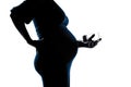 Pregnant woman baby bottle Royalty Free Stock Photo