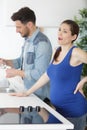 pregnant woman back pain concept Royalty Free Stock Photo