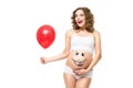 Pregnant woman with balloon Royalty Free Stock Photo