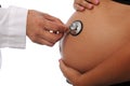 Pregnant Woman Being Examine By A Doctor