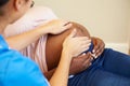 Pregnant Woman Being Given Ante Natal Check By Nurse Royalty Free Stock Photo