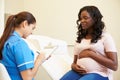 Pregnant Woman Being Given Ante Natal Check By Nurse Royalty Free Stock Photo