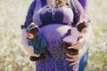 Pregnant woman belly closeup Royalty Free Stock Photo