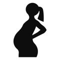 Pregnant woman silhouette icon Royalty Free Stock Photo