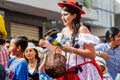 Pregnant Woman Celebrating Carnival On The Streets