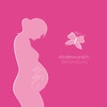 Pregnant woman child wish treatment butterfly Royalty Free Stock Photo