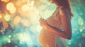 A pregnant woman with a cigarette in her hand struggling with her nicotine addiction Royalty Free Stock Photo