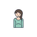 pregnant woman colored icon. Element of family icon for mobile concept and web apps. Colored pregnant woman icon can be used for w