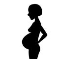 Pregnant woman contour isolated on white background Royalty Free Stock Photo