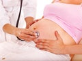Pregnant woman with doctor . Royalty Free Stock Photo
