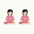 Pregnant woman, doing meditates poses