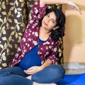 Pregnant woman doing Pregnancy yoga pose comfortable at home with belly, Pregnant woman practicing simple yoga steps at home, Royalty Free Stock Photo