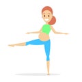 Pregnant woman doing yoga exercise. Pregnancy and fitness Royalty Free Stock Photo