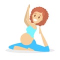 Pregnant woman doing yoga exercise. Pregnancy and fitness Royalty Free Stock Photo