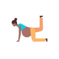 Pregnant woman doing yoga exercises african american girl working out fitness pregnancy healthy lifestyle concept female