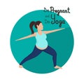 Pregnant Woman Doing Yoga Vector Illustration
